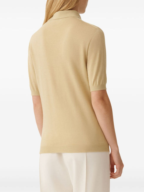 fine-knit polo top